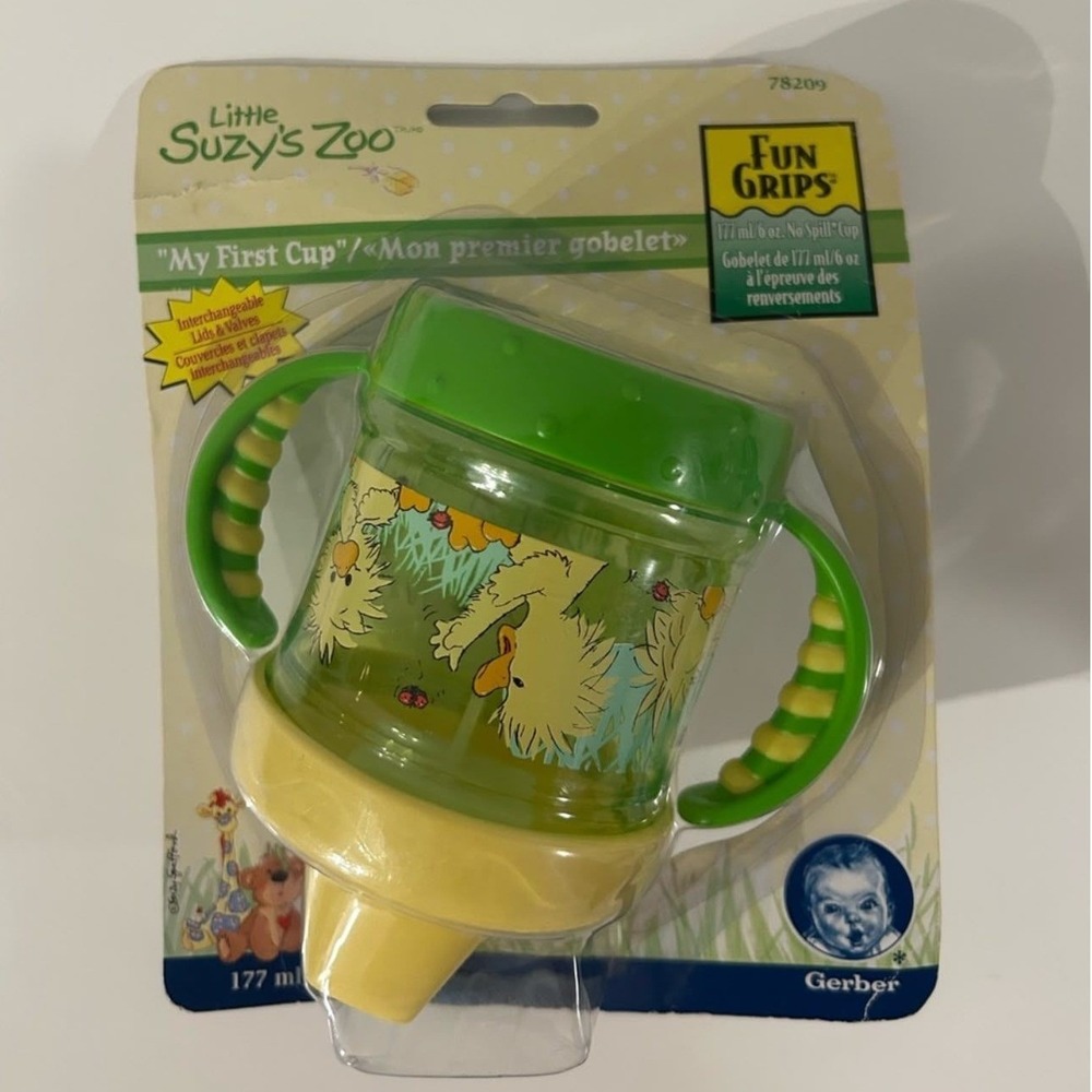 DEADSTOCK 2002 Gerber Little Suzys Zoo My First Cup 6oz No Spill Sippy Cup